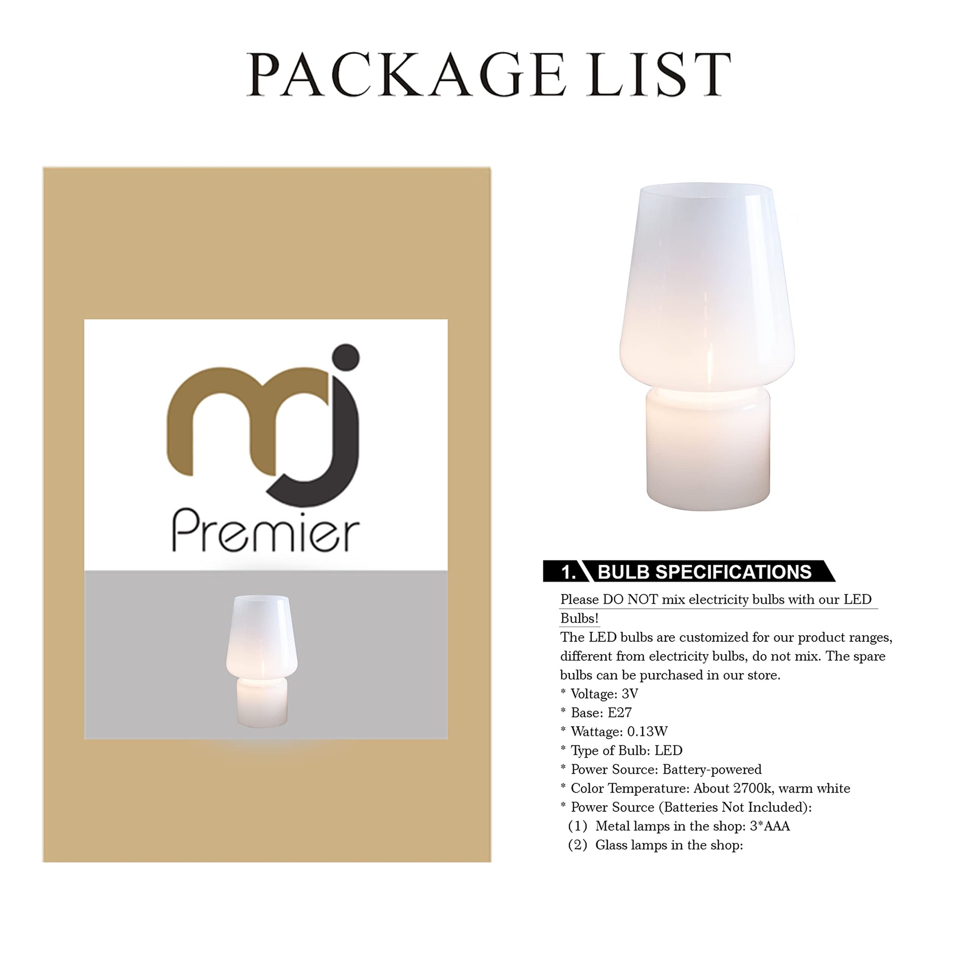 Battery Operated Table Lamps, Cordless Lamp with LED Bulb for Power Outage, Cord-Free Lamp for Area No Plug, Decorative Lamp for Tabletop/Corner Shelf/Entryway/Stairway/Bathroom/Fireplace(Cream White)