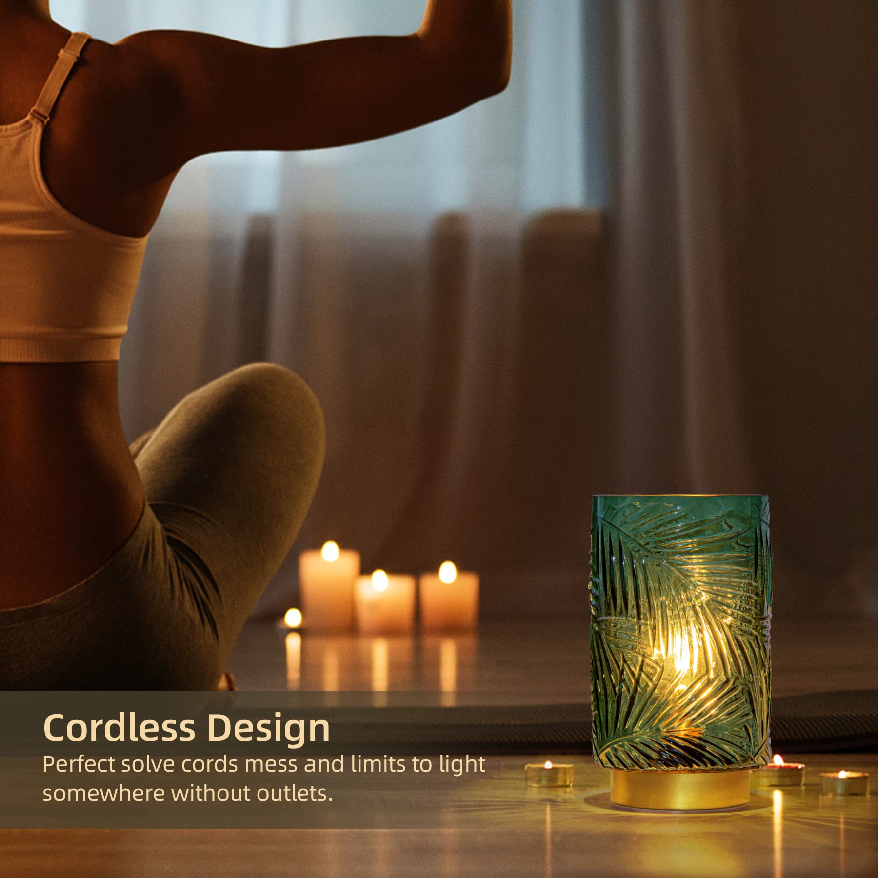 Battery Operated Table Cordless Lamps for Home Decor, Nightlight with LED Bulb with Timer, Decorative Lights for Living Room Bedroom Tabletop Entryway Centerpiece Gift