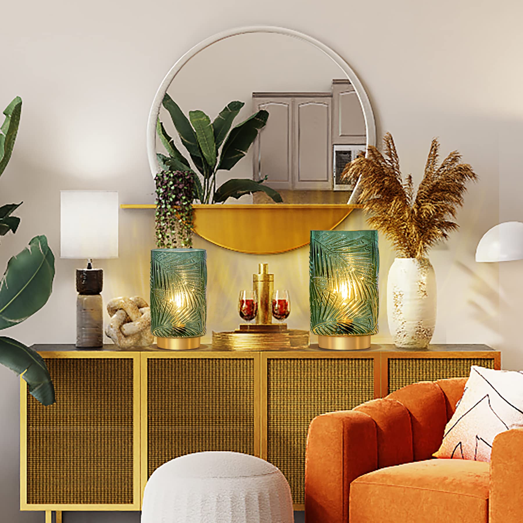 Battery Operated Table Cordless Lamps for Home Decor, Nightlight with LED Bulb with Timer, Decorative Lights for Living Room Bedroom Tabletop Entryway Centerpiece Gift